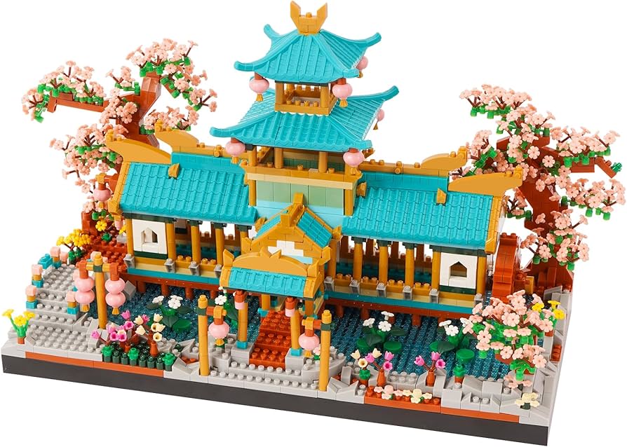 Amazon | LULUFUN ブロック 縁結び神社 おもちゃ 立体パズル 桃